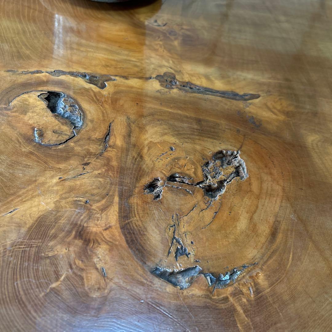 一枚板ローテーブル✳︎美品　天然木　机　座卓　古民家風