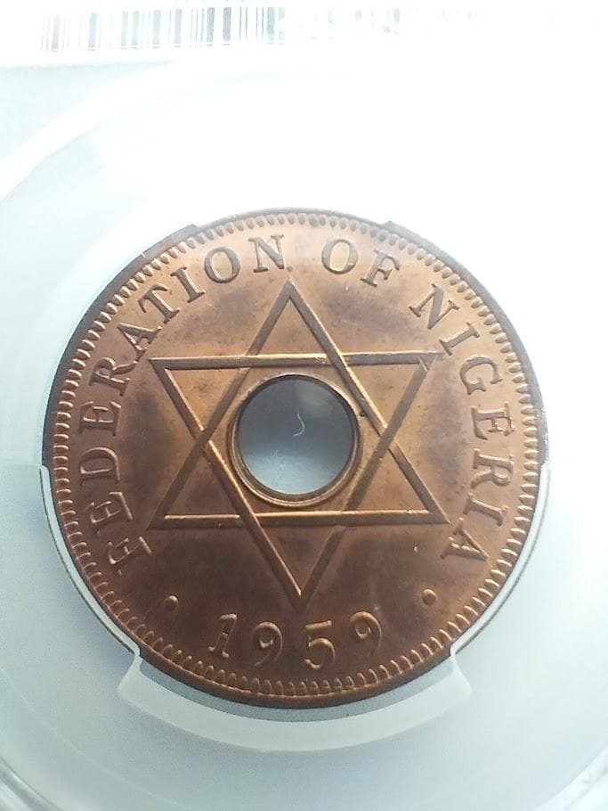 【TKs様ご依頼】PCGS MS64RB 1959 ナイジェリア 1ペ 1D