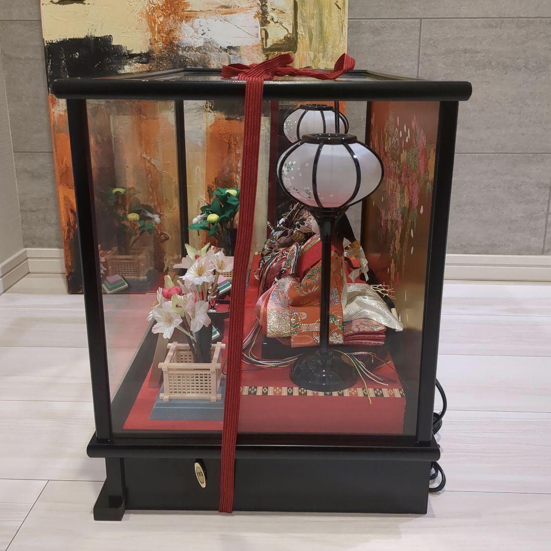 最終値下げ　久月　よろこび雛　雛人形　お雛様　おひな様　ガラスケース　親王飾り