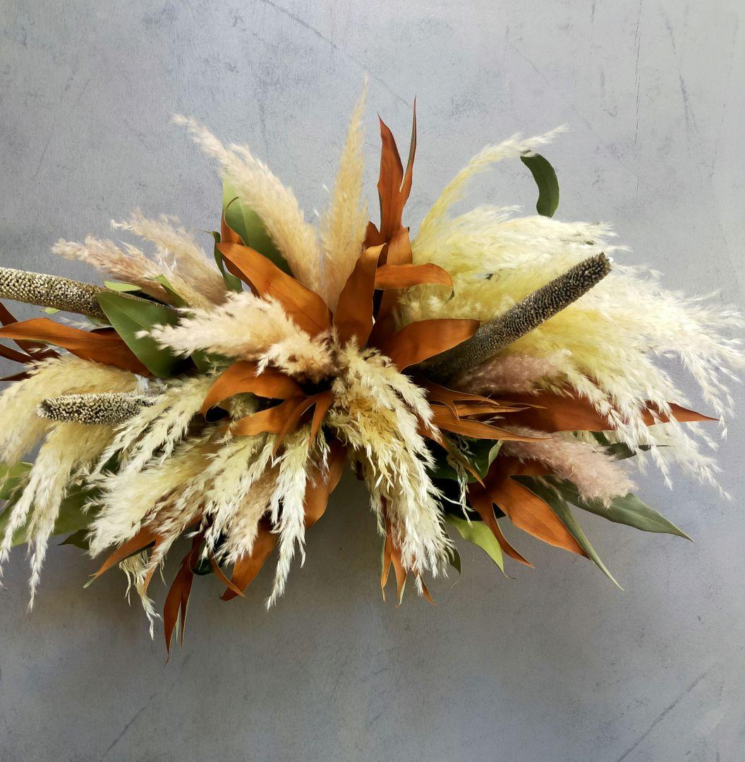 56.【♡再販♡大型✕横長スワッグ】ドライフラワー パンパスグラス