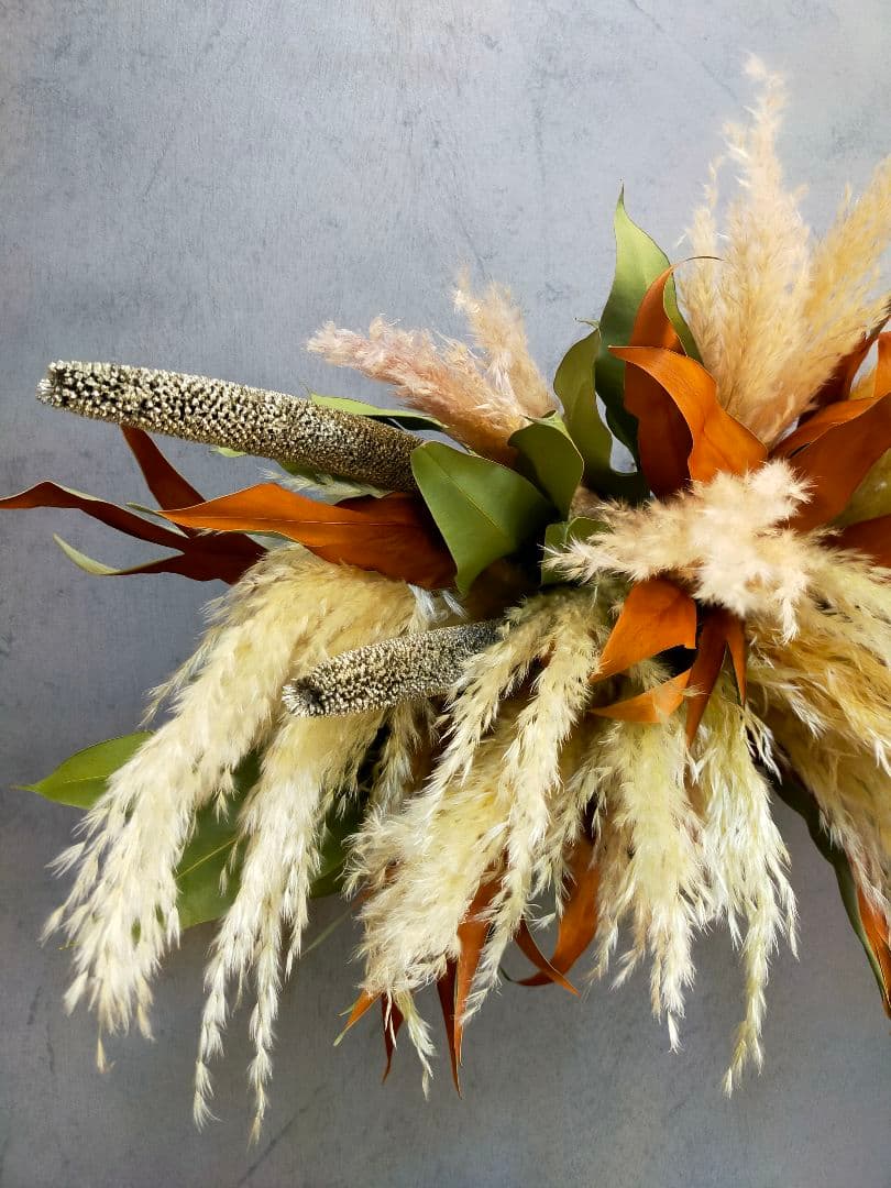 56.【♡再販♡大型✕横長スワッグ】ドライフラワー パンパスグラス