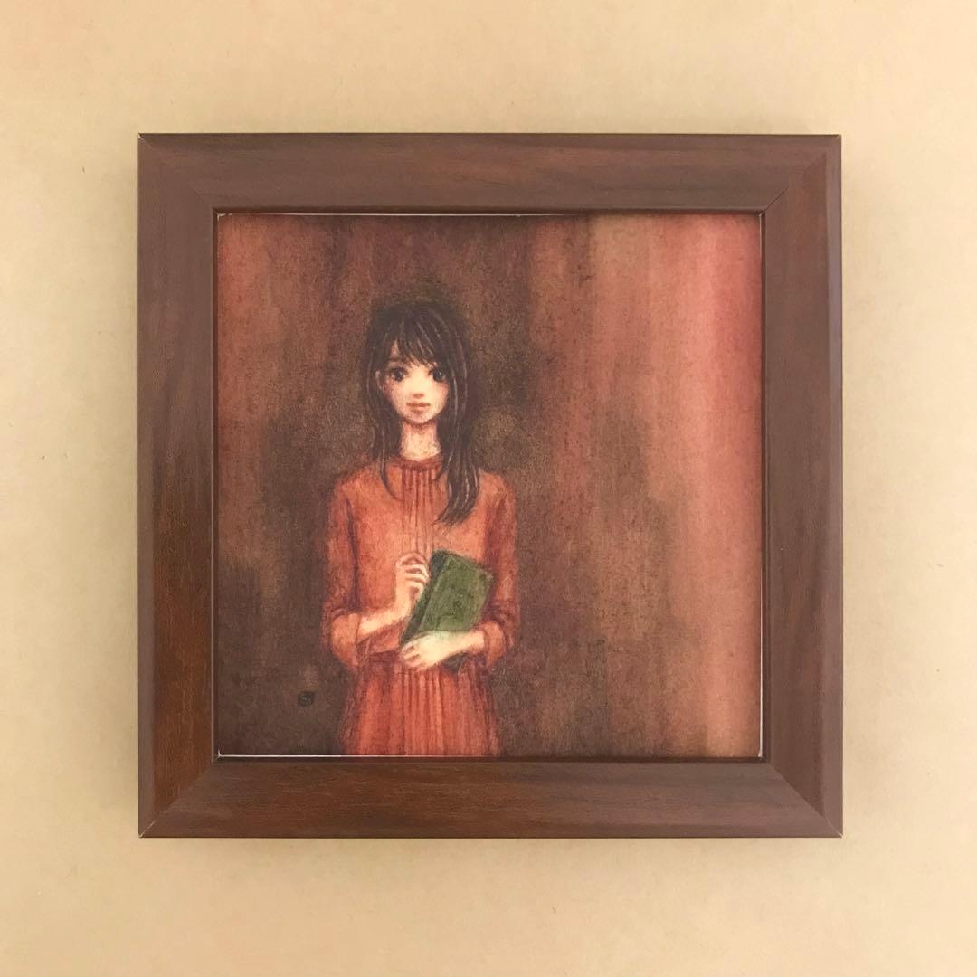 『古書』（手描きイラスト・オリジナル・絵画・水彩画・人物画・原画）