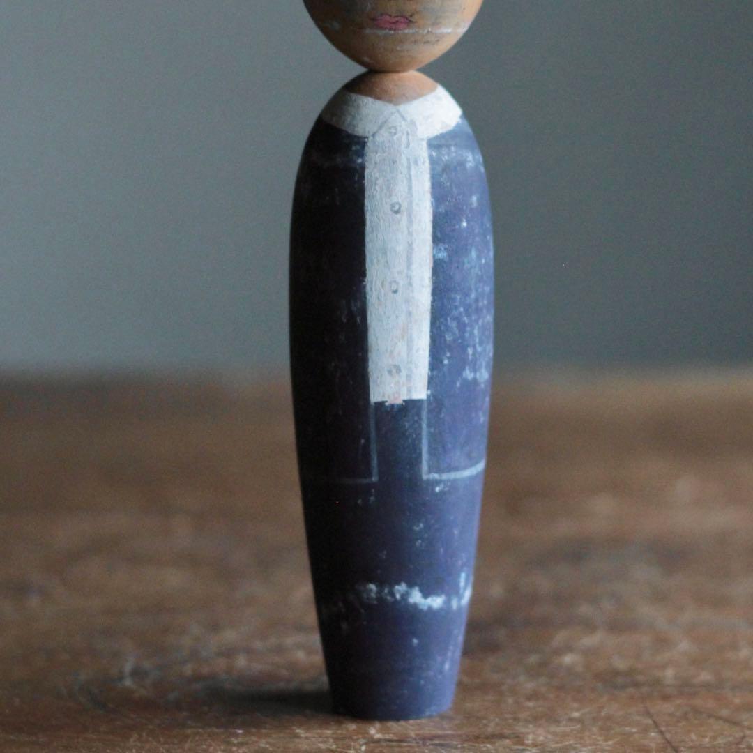 似顔絵こけし No.7 弔い 1965年制作 木偶 古道具 アンティーク