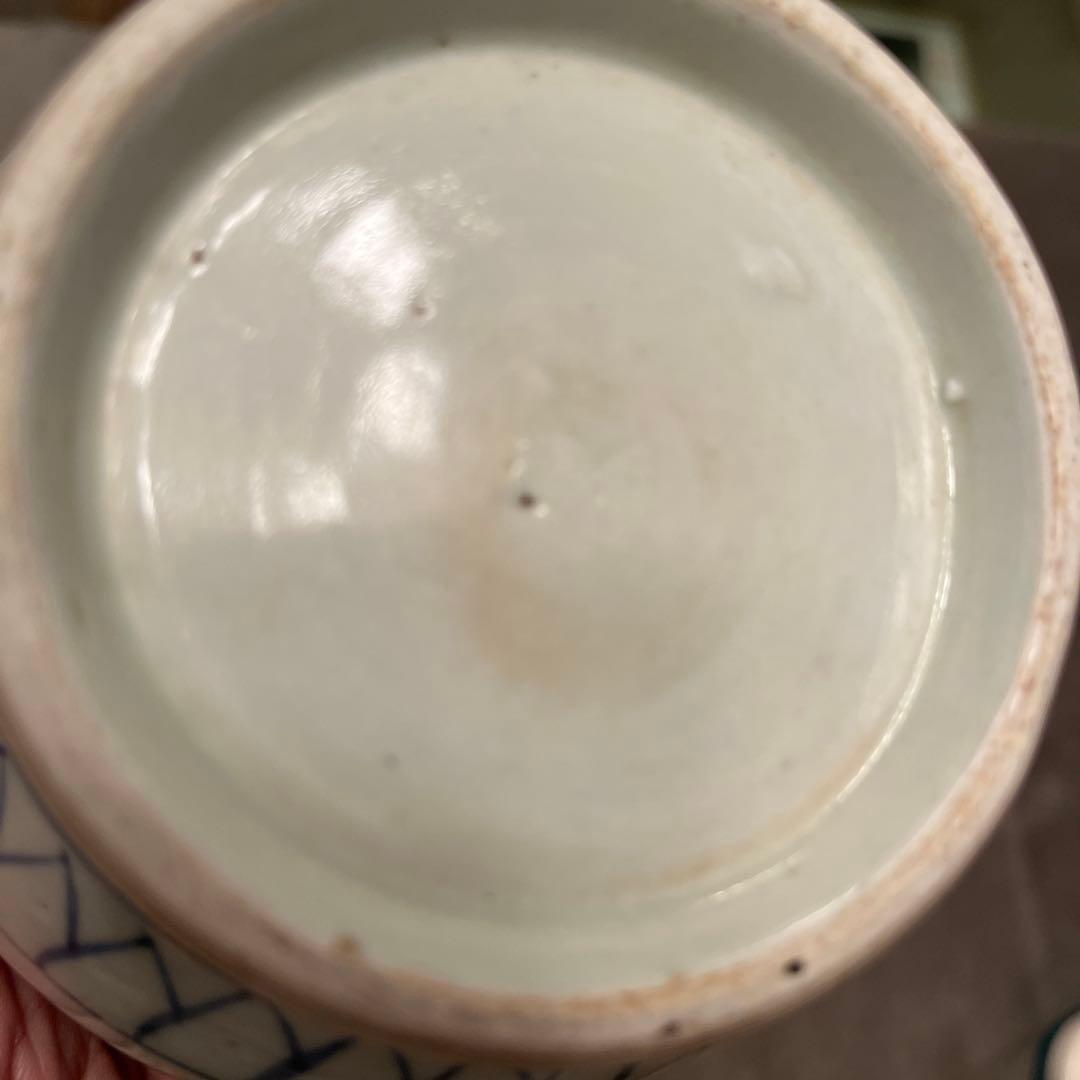 ビンテージ五ツメの青龍絵柄の陶器花瓶