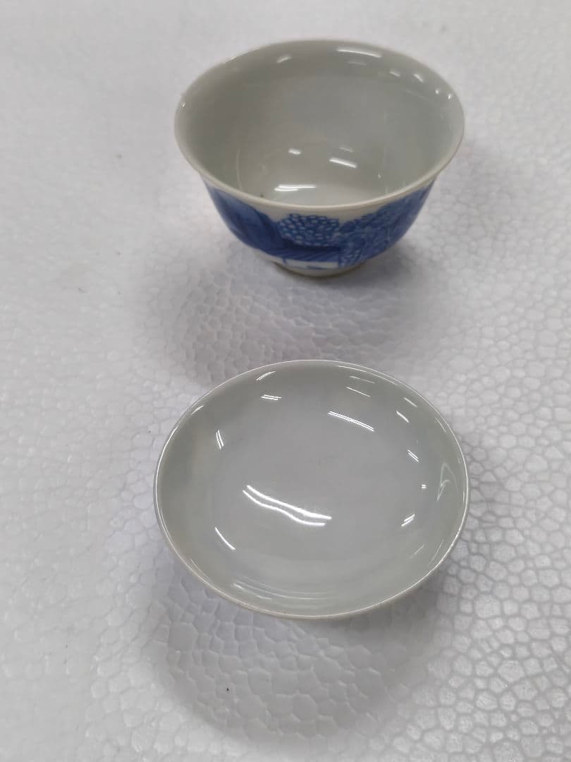 東*堂様 中国 青白磁の風景画茶碗 若深珍藏