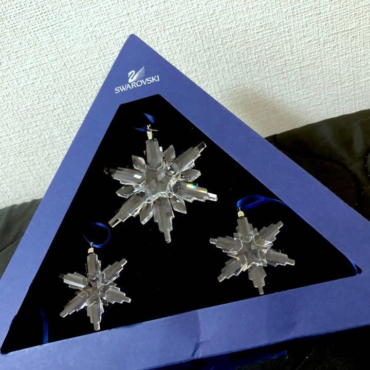 SWAROVSKI新品スワロフスキー雪の結晶スノーフレークオーナメント３個セット