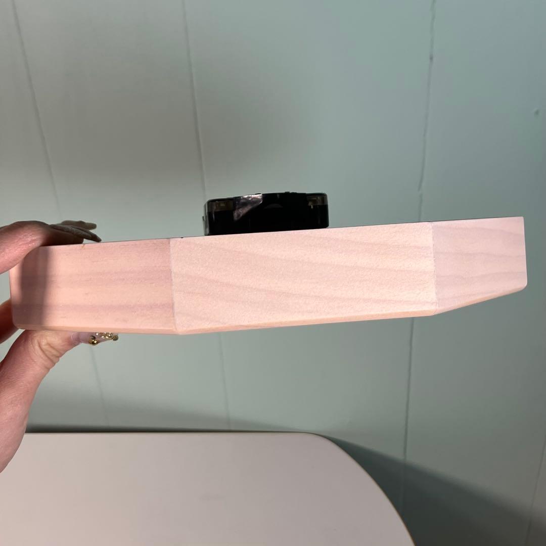 【動作確認済】Manyマニーローズ　木製時計