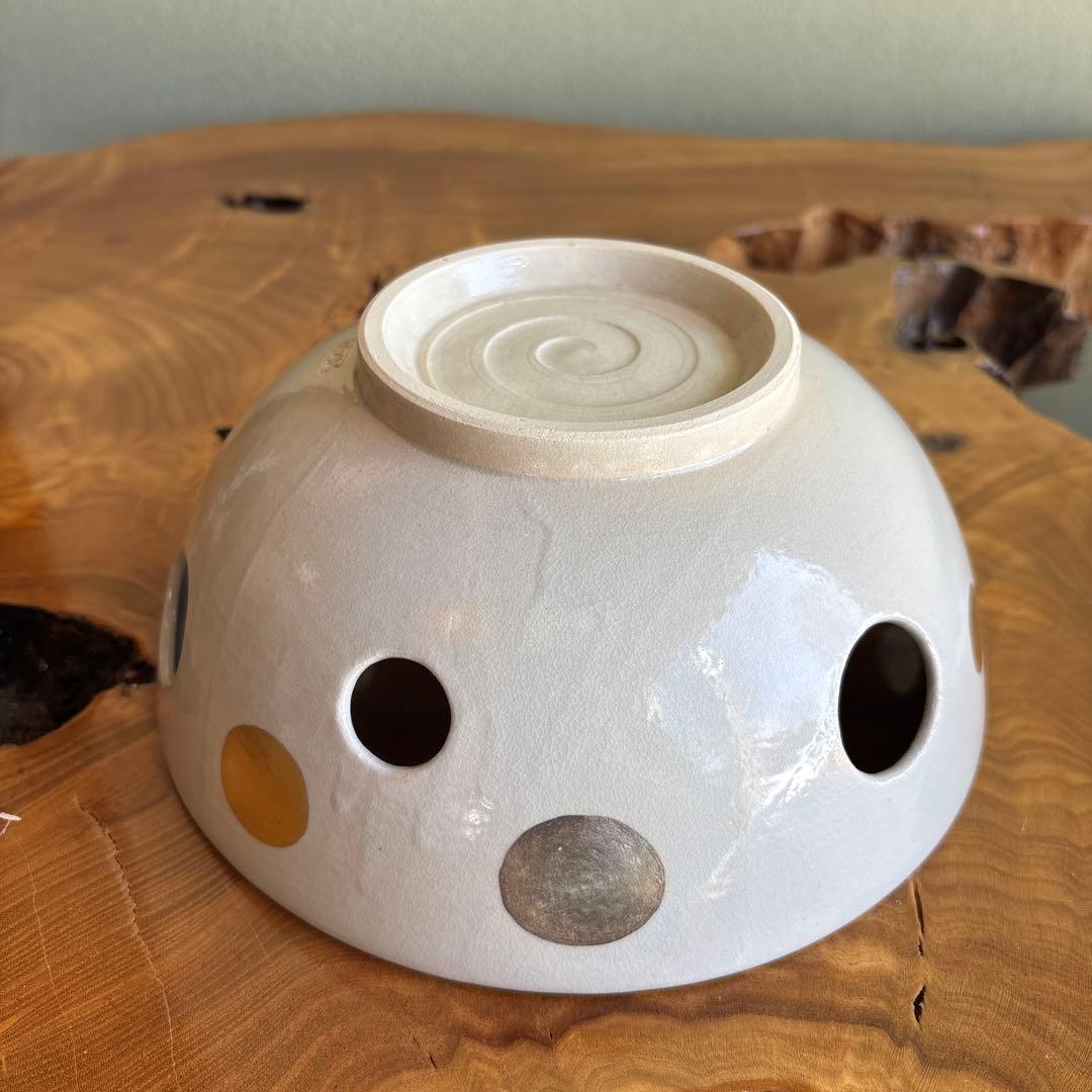 金銀水玉透 鉢 衣笠窯造 直径約20cm共箱