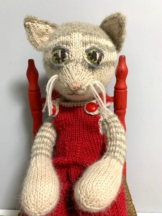 【一点もの】ハンドメイド　ねこの着せ替え人形