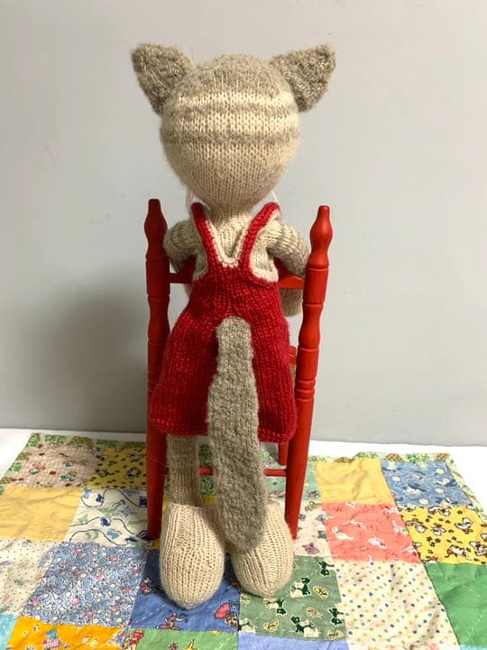 【一点もの】ハンドメイド　ねこの着せ替え人形