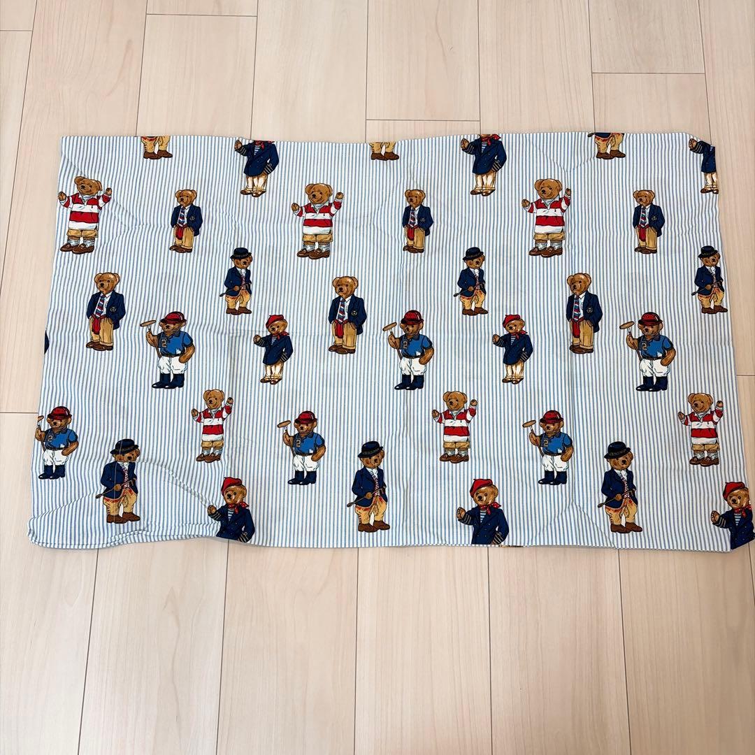 【新品】ラルフローレン ポロベア ブルーストライプ 枕カバー