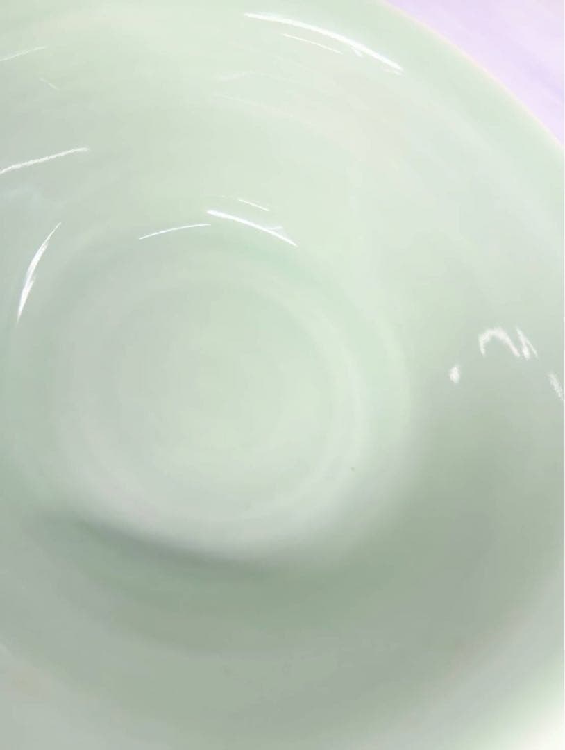 木箱入　青磁象雲鶴　菓子鉢　景德鎮製　大皿　盛鉢　大鉢　丼　どんぶり　骨董