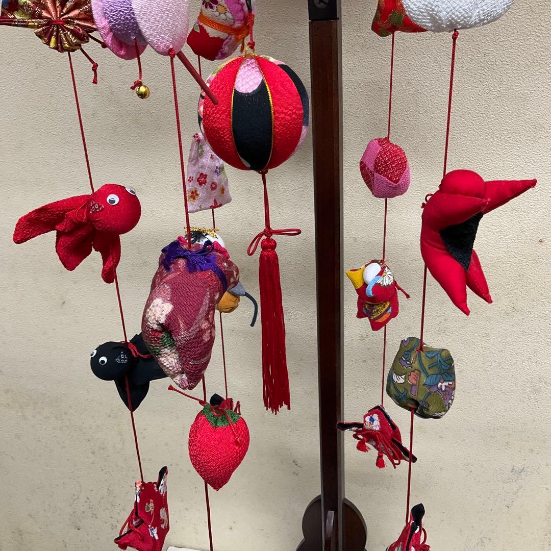 つるし雛 吊るし飾り スタンド付き縮緬細工 ひな祭り 桃の節句新品未使用