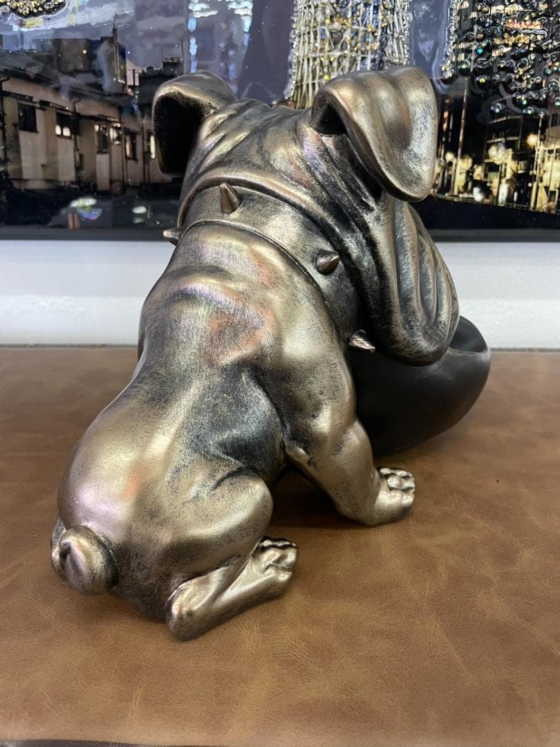 ブルドッグ　小物入れ　灰皿　トレー　インダストリアル　トレイ　キー　鍵　犬　金