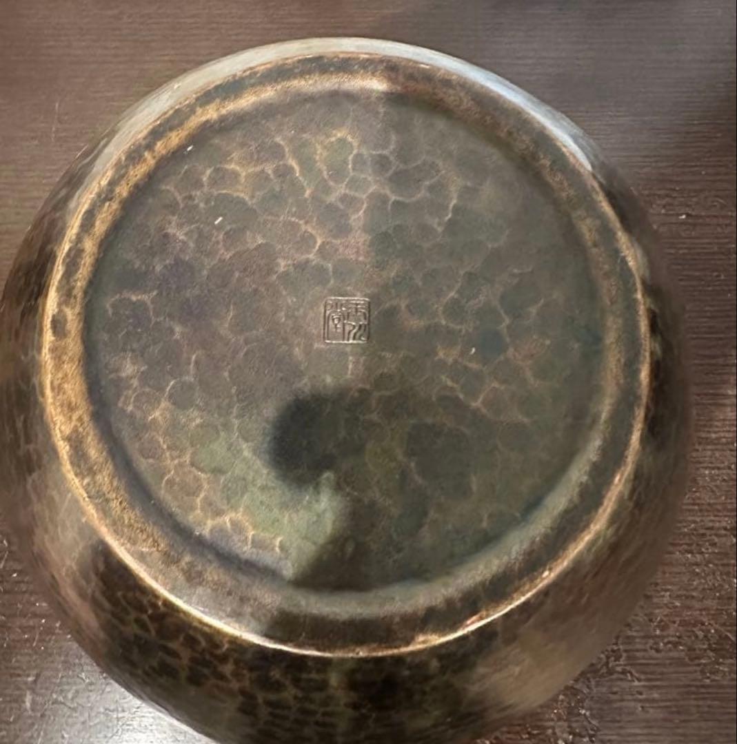 銅製　縁起物　松竹梅　銅製花瓶　花器　壺　工芸品　骨董品　玉川堂