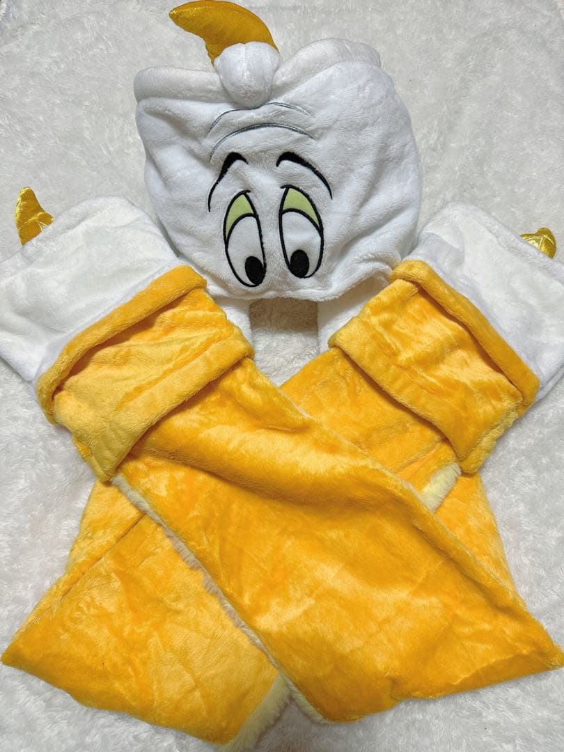 ディズニー　マフラーファンキャップ　美女と野獣　ルミエール　ビースト