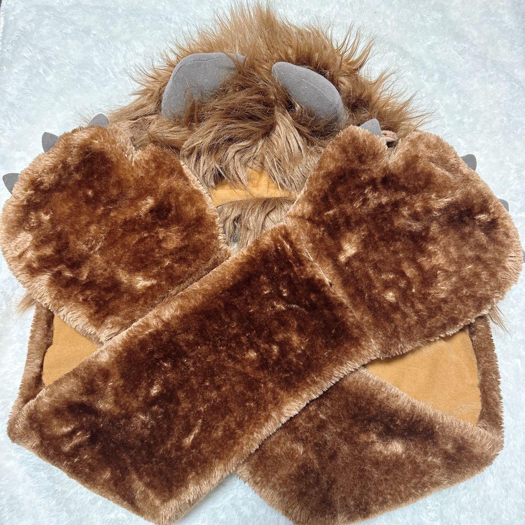 ディズニー　マフラーファンキャップ　美女と野獣　ルミエール　ビースト