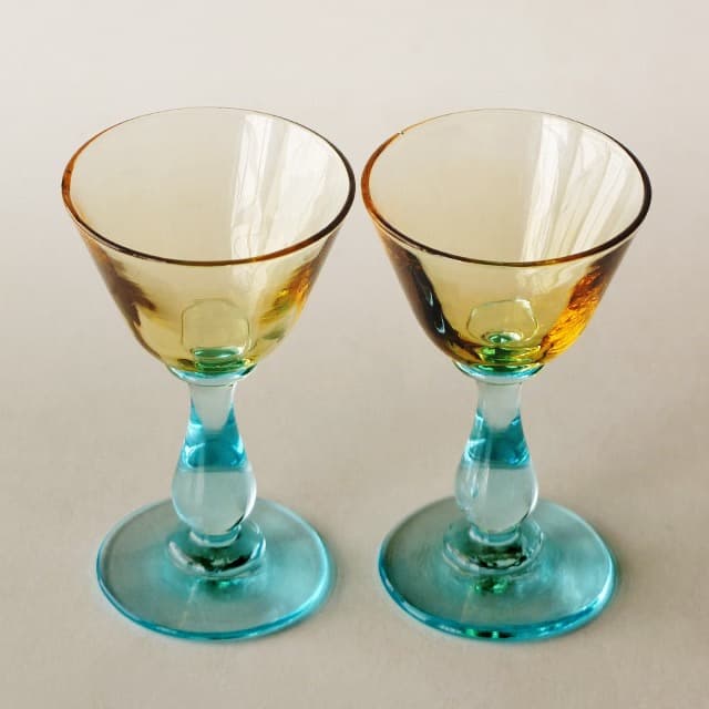 アンティーク フランス製 リキュール アペリティフ デキャンタ ペア