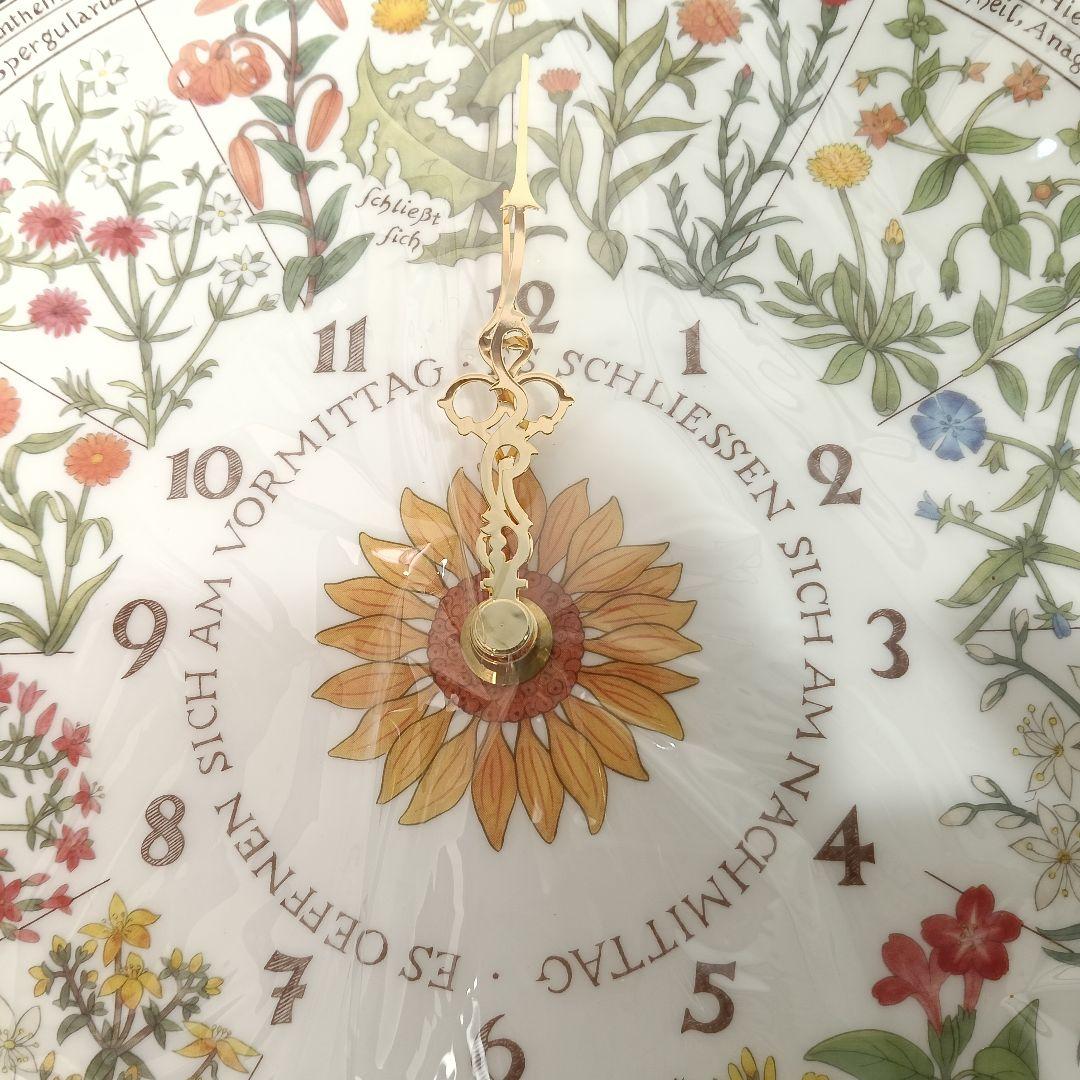 AM75 ノリタケ 皿時計 花柄 リンネ 稼働 未使用 皿立て付 栞 電池