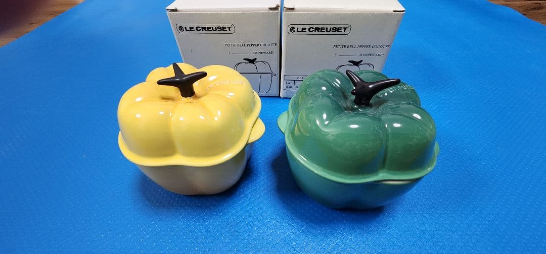 【新品未使用】ル・クルーゼ ココット ピーマン グリーン・イエロー 2個セット
