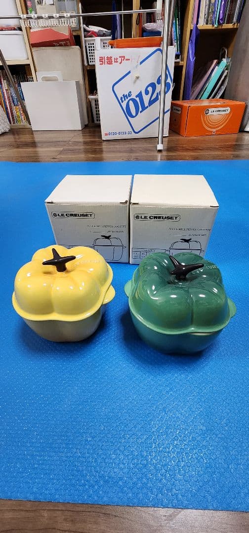 【新品未使用】ル・クルーゼ ココット ピーマン グリーン・イエロー 2個セット
