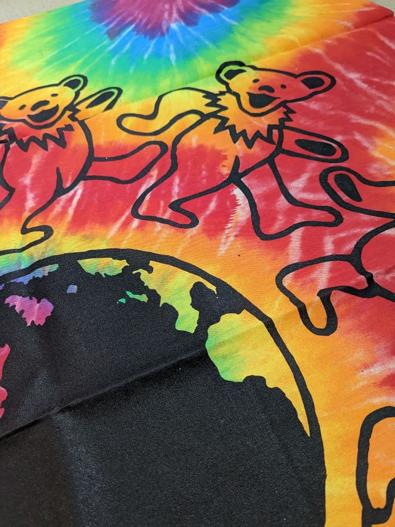 美品 レア デッドベア グレイトフルデッド タペストー  マルチカバー タイダイ