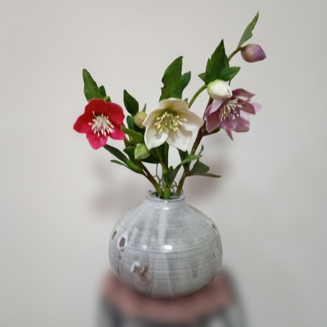 専用 クリスマスローズのアレンジ クレイフラワー 樹脂粘土