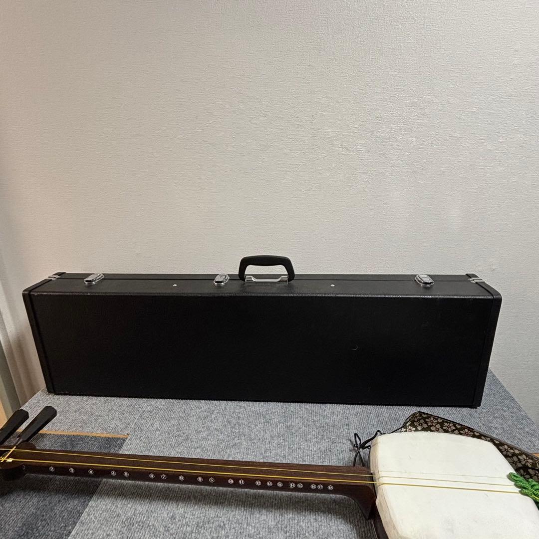 高級津軽三味線　太棹　犬皮　東さわり　鼈甲バチ　ハードケース付