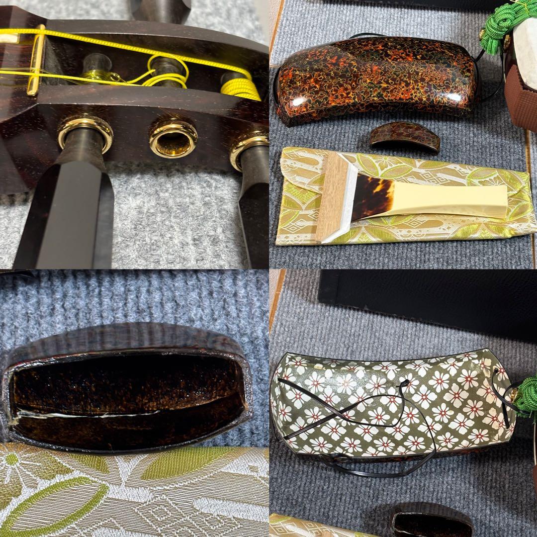 高級津軽三味線　太棹　犬皮　東さわり　鼈甲バチ　ハードケース付