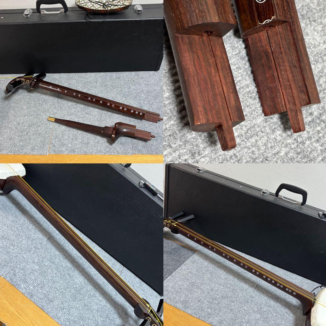 高級津軽三味線　太棹　犬皮　東さわり　鼈甲バチ　ハードケース付