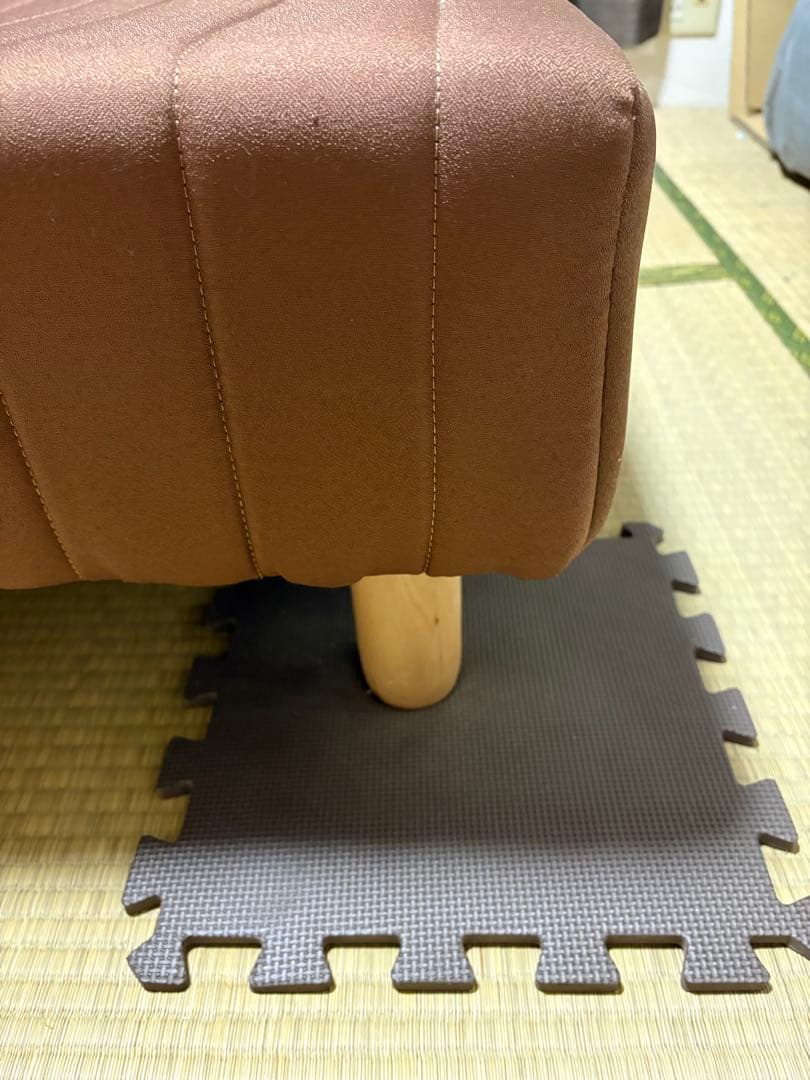 足つきマットレス　ブラウン シングルサイズ