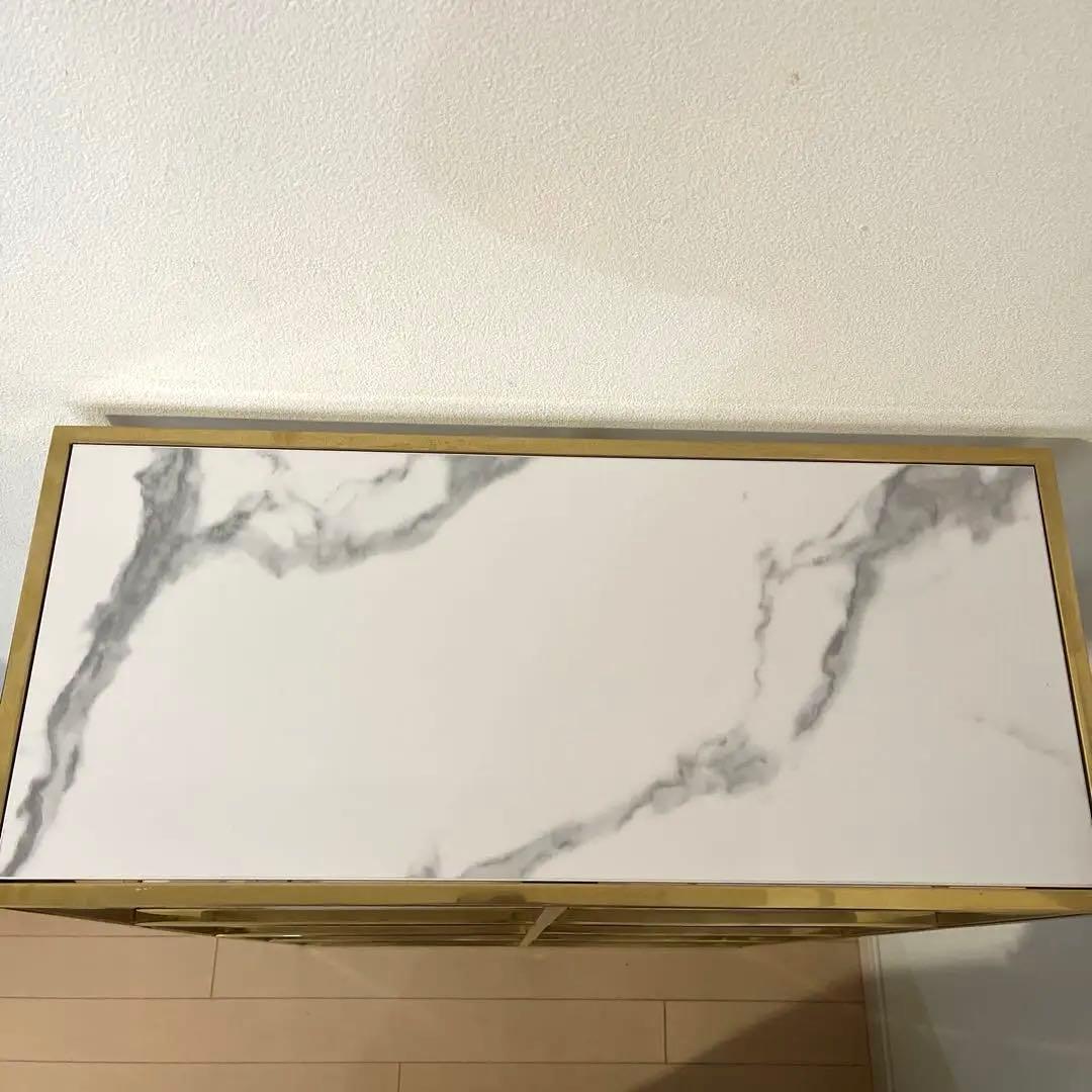 フランフラン　シェルフ　ゴールド　レーヌ　2L ラック　大理石柄