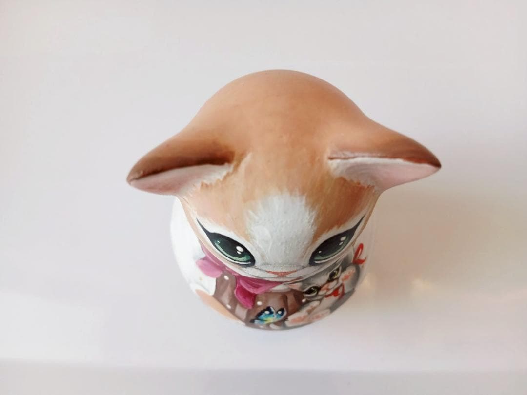 【CBT118】10cm級 おきあがりこぼし(大) スベトラーナ　ネコ