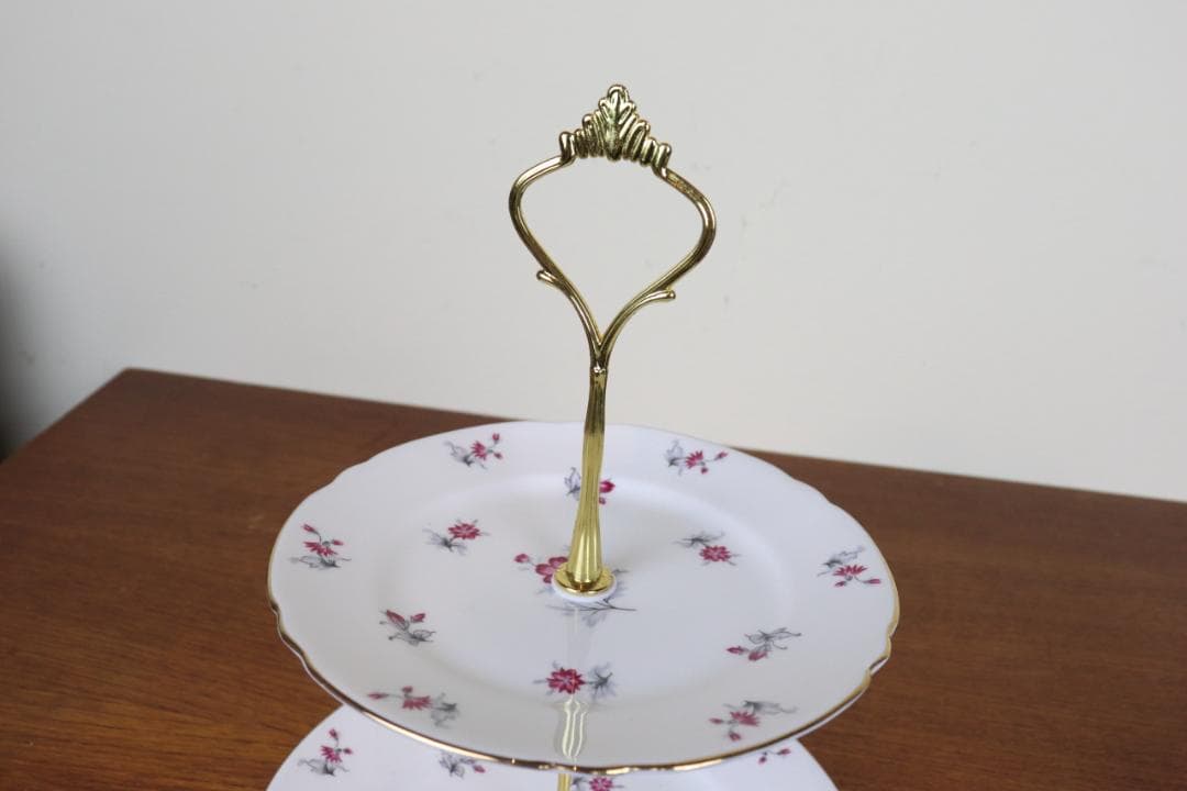 お値下げ　シェリー チャーム 　2段ケーキスタンド　イギリス　ヴィンテージ