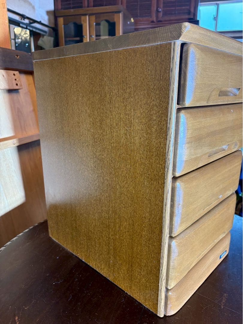 マルヨシ民芸家具 天然木 4段チェスト 小引き出し 当時物 昭和レトロ 大川系