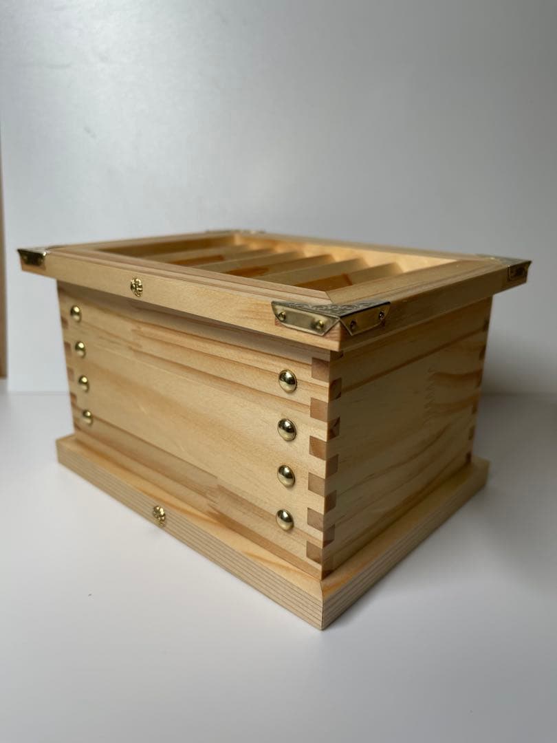 【貯金箱】ミニ賽銭箱(あられ組・天然蜜蝋ワックス仕上げ