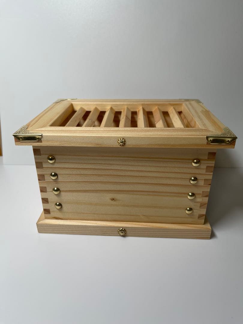 【貯金箱】ミニ賽銭箱(あられ組・天然蜜蝋ワックス仕上げ