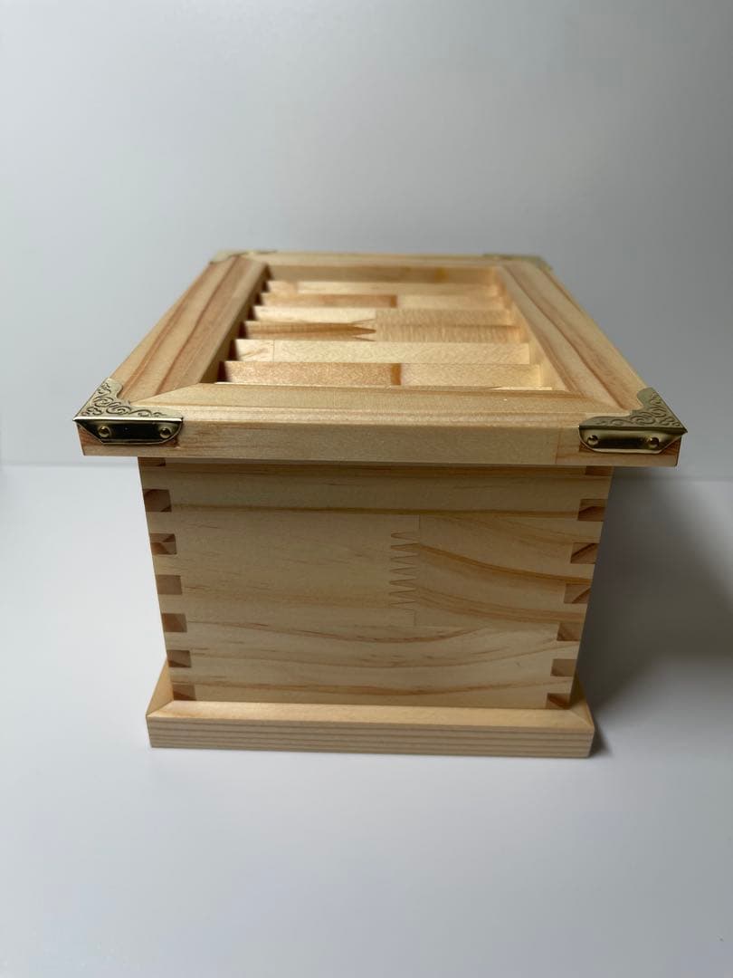 【貯金箱】ミニ賽銭箱(あられ組・天然蜜蝋ワックス仕上げ