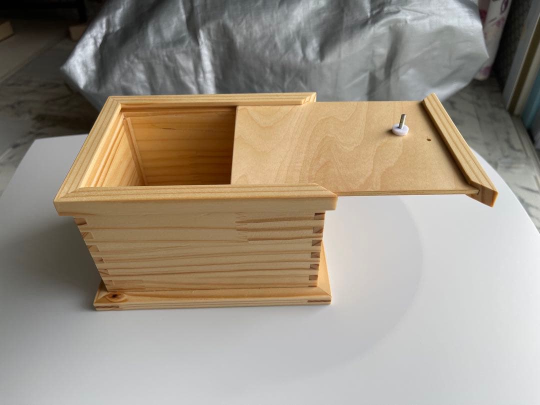 【貯金箱】ミニ賽銭箱(あられ組・天然蜜蝋ワックス仕上げ