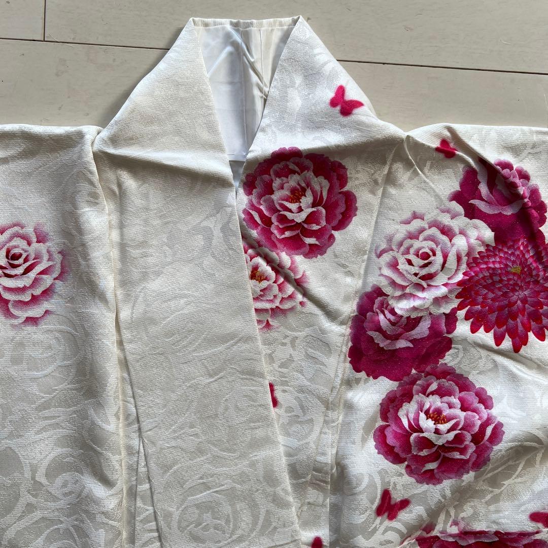 【再値下げ】一蔵　振袖　帯セット　薔薇　ピンク色