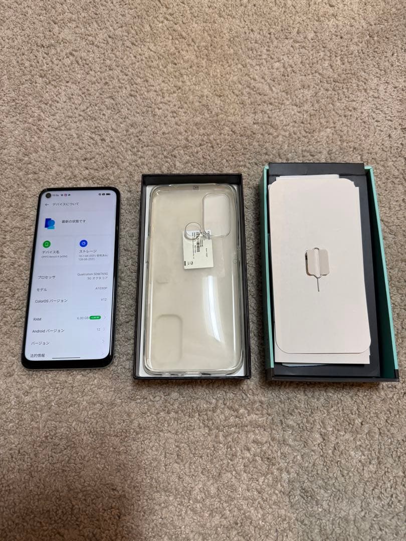 OPPO Reno5 A 5G 本体 + 透明ケース + 強化ガラスフィルム付！