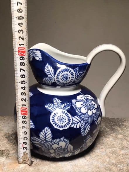 中国花瓶景徳鎮 青花磁 工芸品 古美術品時代物 装飾品置物