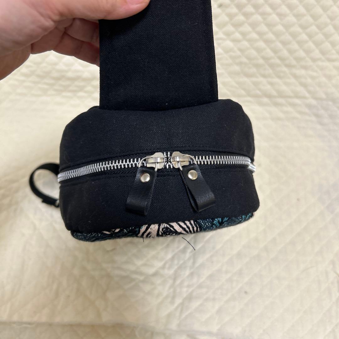 ミナペルホネン　BOXタイプボディバッグ rosyブルーグリーン　ハンドメイド