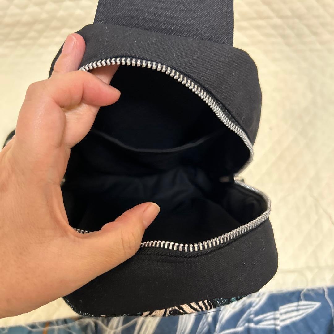 ミナペルホネン　BOXタイプボディバッグ rosyブルーグリーン　ハンドメイド