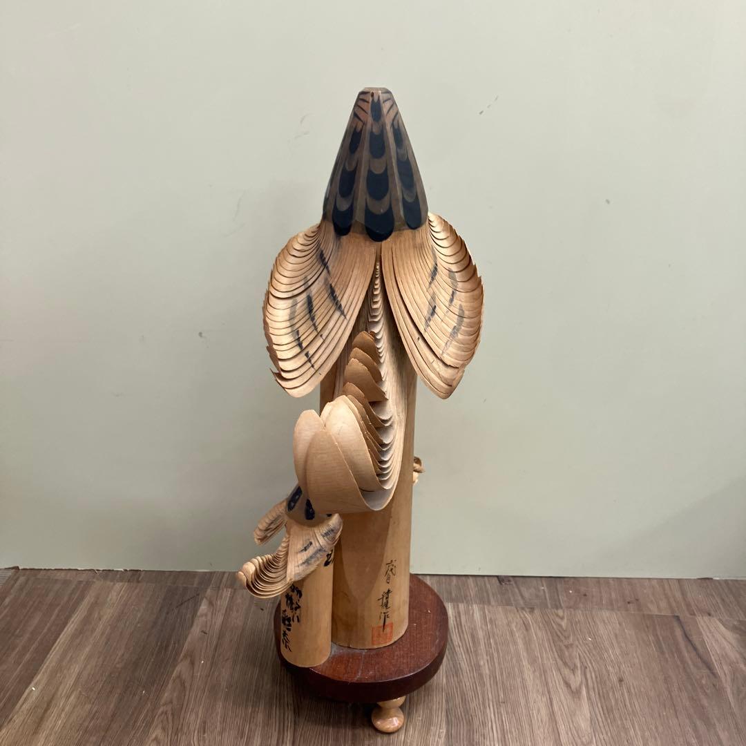 E-4 山形県伝統工芸 笹野一刀彫 お鷹ぽっぽ 3羽セット（親子鷹） インテリア