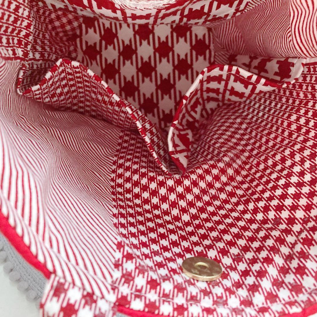 【ふわふわキルトの大きめ　バケツ型バッグ】トイプー／ショルダー／ハンドメイド