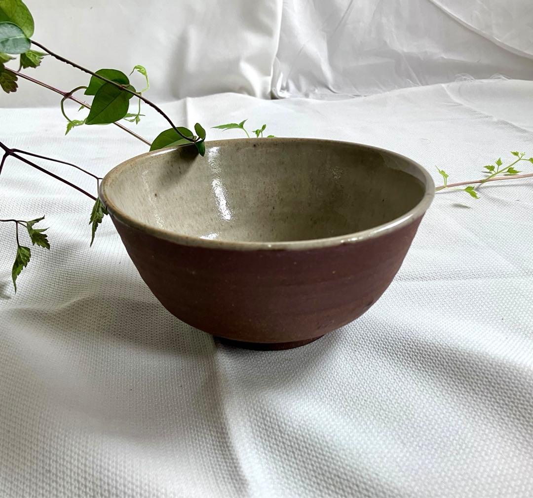 ✅お茶道/茶器/抹茶椀/側面は素焼き見込みにのみ釉薬✅極美品
