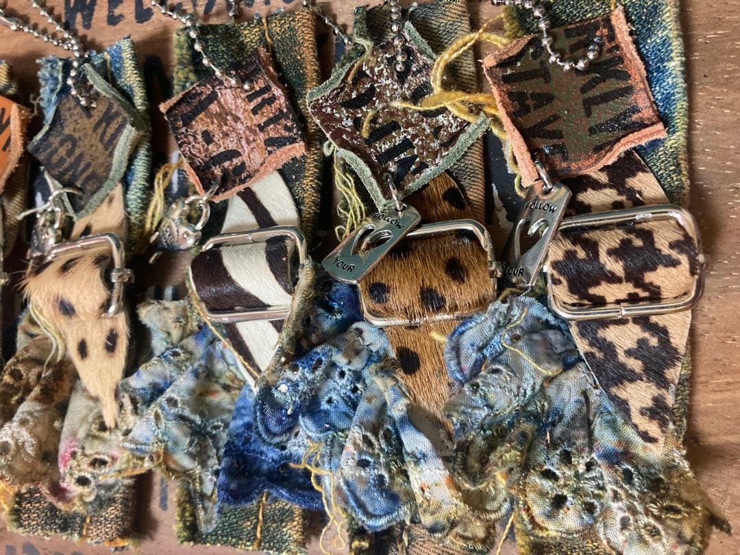 手染めデニムチャーム★革タグ№2