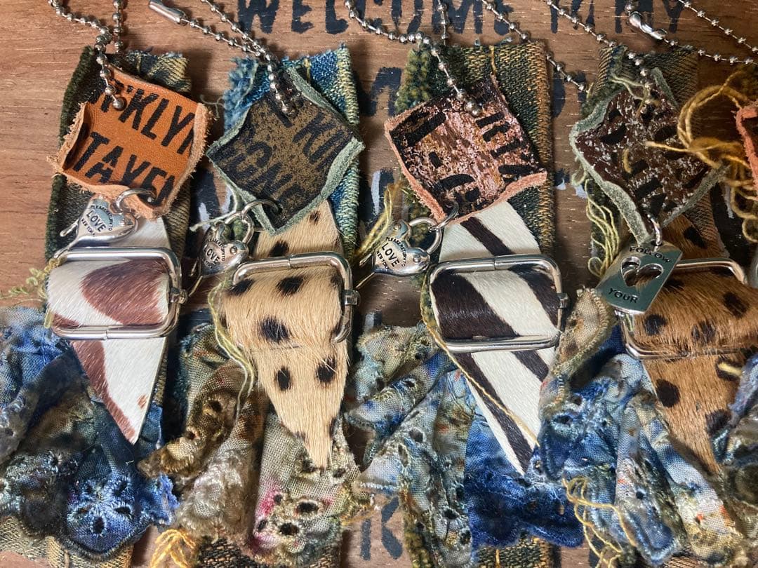 手染めデニムチャーム★革タグ№2