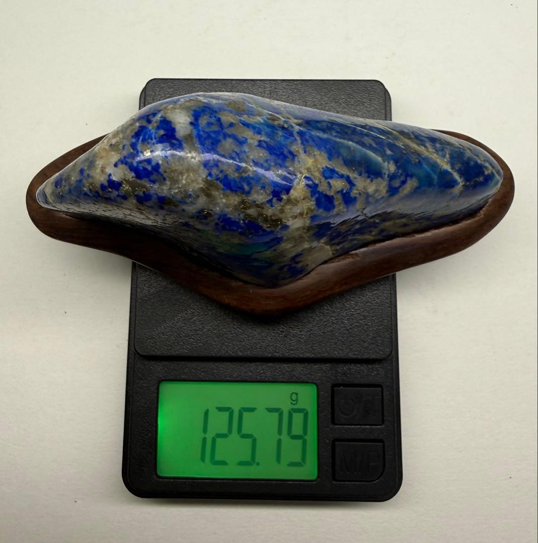 鑑賞石　アフガニスタン　ラピスラズリ 木製台座付き